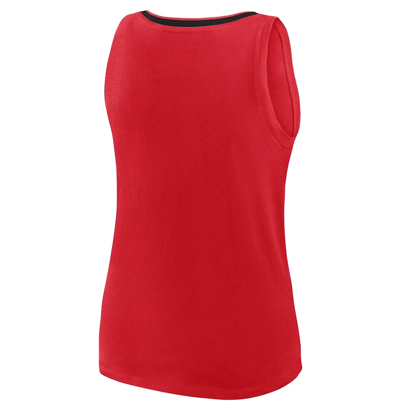 Débardeur à col en V avec logo athlétique rouge des Devils du New Jersey pour femme