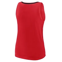 Débardeur à col en V avec logo athlétique rouge des Devils du New Jersey pour femme