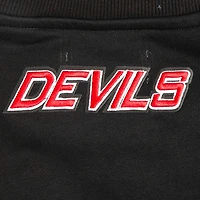 Women's Pro Standard  Black New Jersey Devils Area Code Cropped Pullover Sweatshirt