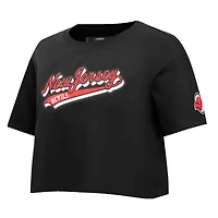 T-shirt court Pro Standard noir New Jersey Devils Boxy Script Tail pour femmes