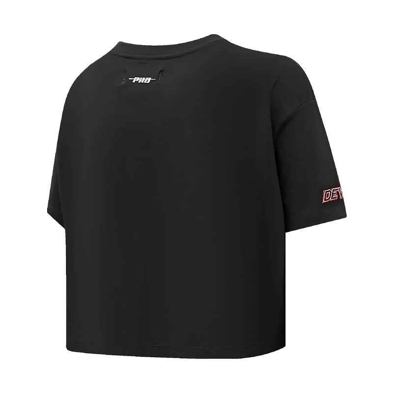 T-shirt court Pro Standard noir New Jersey Devils Boxy Script Tail pour femmes