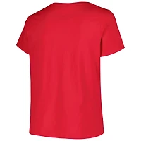 T-shirt profil rouge pour femme des Devils du New Jersey, grande taille, avec logo arqué
