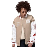 Women's Starter  Natural New Jersey Devils Free Ball Varsity Jacket