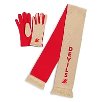 Women's WEAR by Erin Andrews New Jersey Devils Tonal Microcheck Scarf & Glove Set