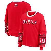 Women's WEAR by Erin Andrews Red New Jersey Devils Long-Sleeve Sport T-Shirt