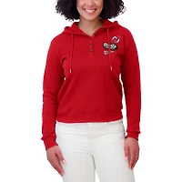 Sweat à capuche en tricot gaufré rouge WEAR by Erin Andrews pour femme des Devils du New Jersey