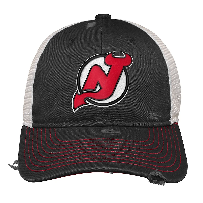 Casquette ajustable New Jersey Devils Slouch Trucker noire pour jeunes