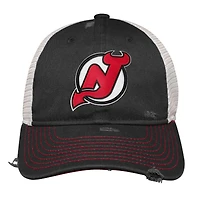 Casquette ajustable New Jersey Devils Slouch Trucker noire pour jeunes
