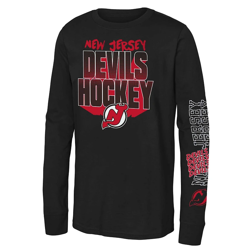 T-shirt à manches longues noir pour jeunes New Jersey Devils Standout