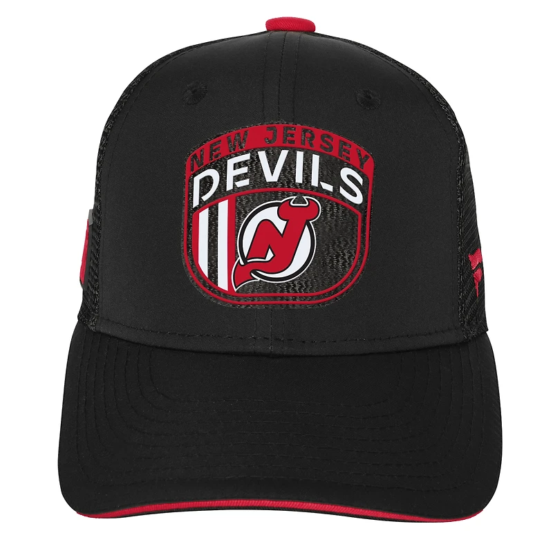 Casquette réglable de camionneur rouge sur scène des Devils du New Jersey 2024 de la LNH pour jeunes Fanatics