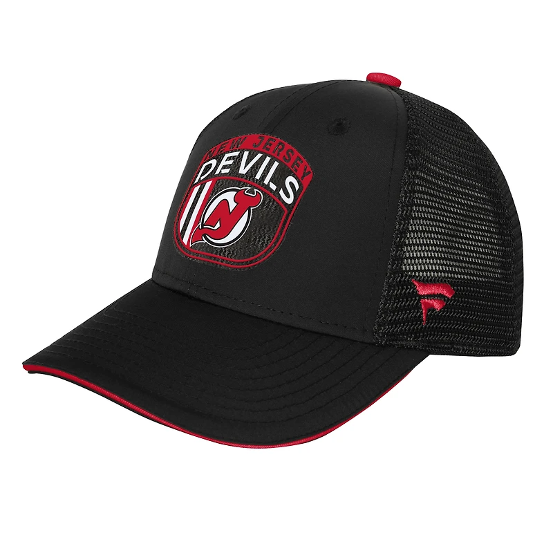 Casquette réglable de camionneur rouge sur scène des Devils du New Jersey 2024 de la LNH pour jeunes Fanatics