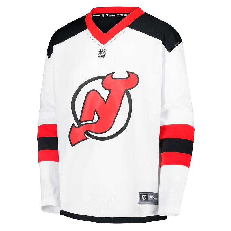 Youth Fanatics White New Jersey Devils Away Replica Blank