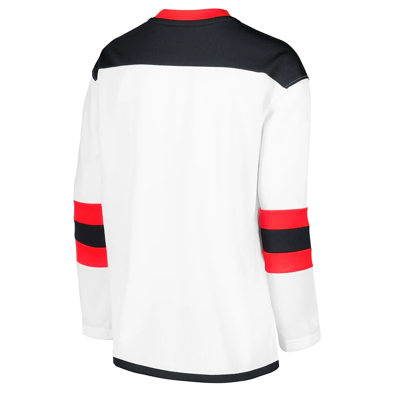 Youth Fanatics White New Jersey Devils Away Replica Blank
