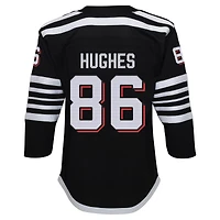 Maillot de joueur premier ministre alternatif des Devils du New Jersey noir Jack Hughes pour jeune