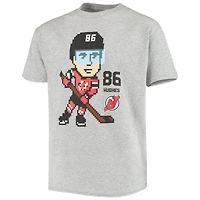 Youth Jack Hughes Heathered Gray New Jersey Devils Pixel Player T-Shirt