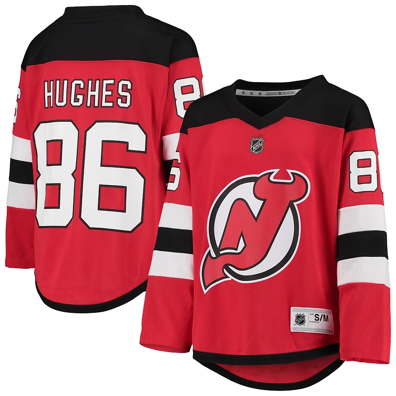 Maillot de réplique joueur à domicile des Devils du New Jersey rouge Jack Hughes pour jeunes