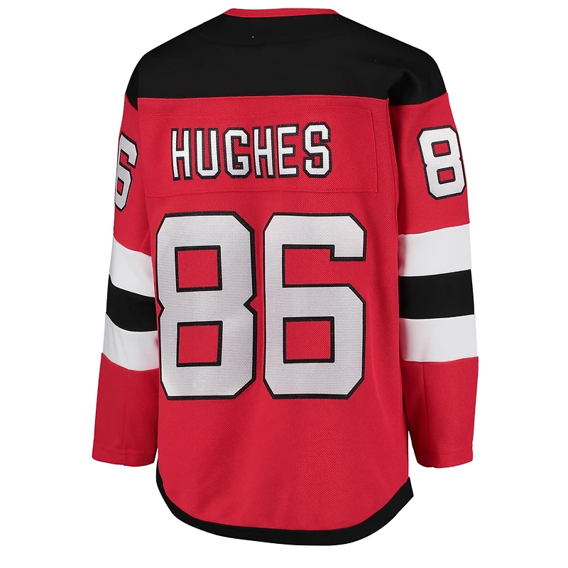 Maillot de joueur premier ministre à domicile des Devils du New Jersey rouge Jack Hughes pour jeunes