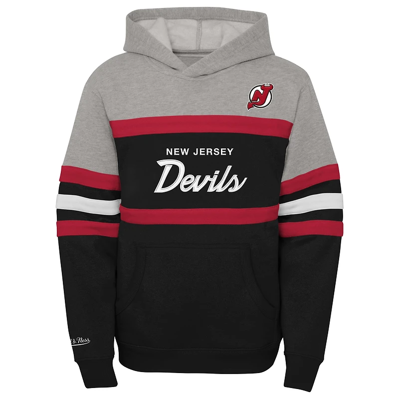 Sweat à capuche noir Mitchell & Ness pour jeune entraîneur en chef des Devils du New Jersey