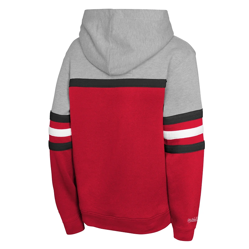 Youth Mitchell & Ness Red New Jersey Devils Head Coach Pullover Hoodie