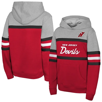 Youth Mitchell & Ness Red New Jersey Devils Head Coach Pullover Hoodie