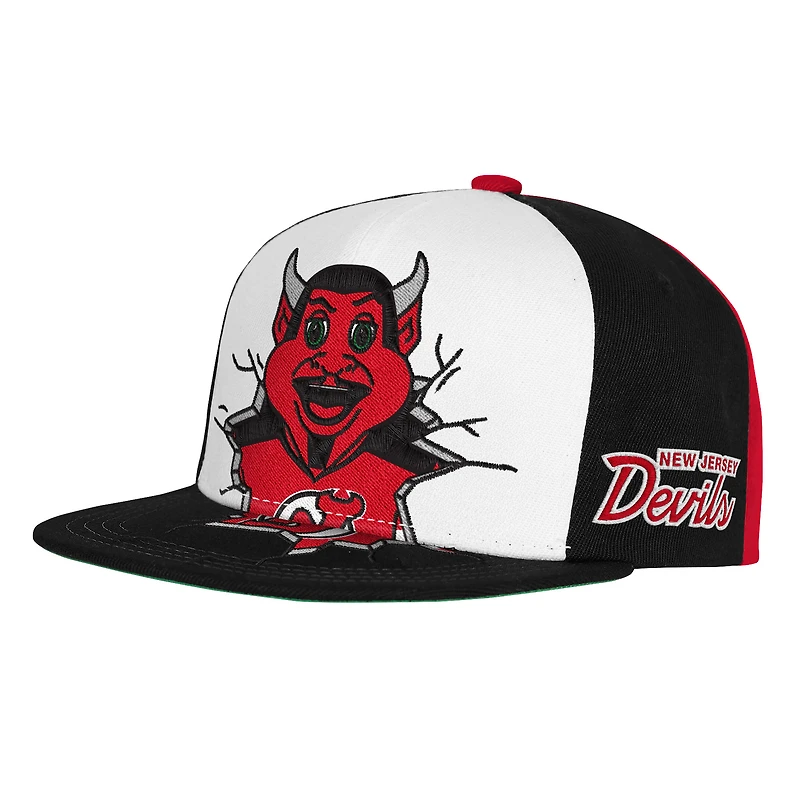 Casquette snapback Mitchell & Ness rouge pour enfant, mascotte des New Jersey Devils