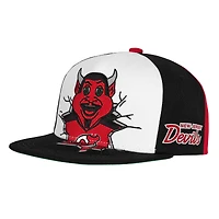 Casquette snapback Mitchell & Ness rouge pour enfant, mascotte des New Jersey Devils