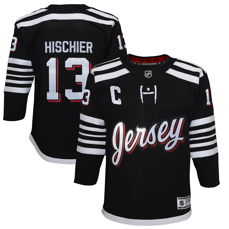 Maillot de joueur suppléant Nico Hischier noir des New Jersey Devils 2021/22 pour jeune