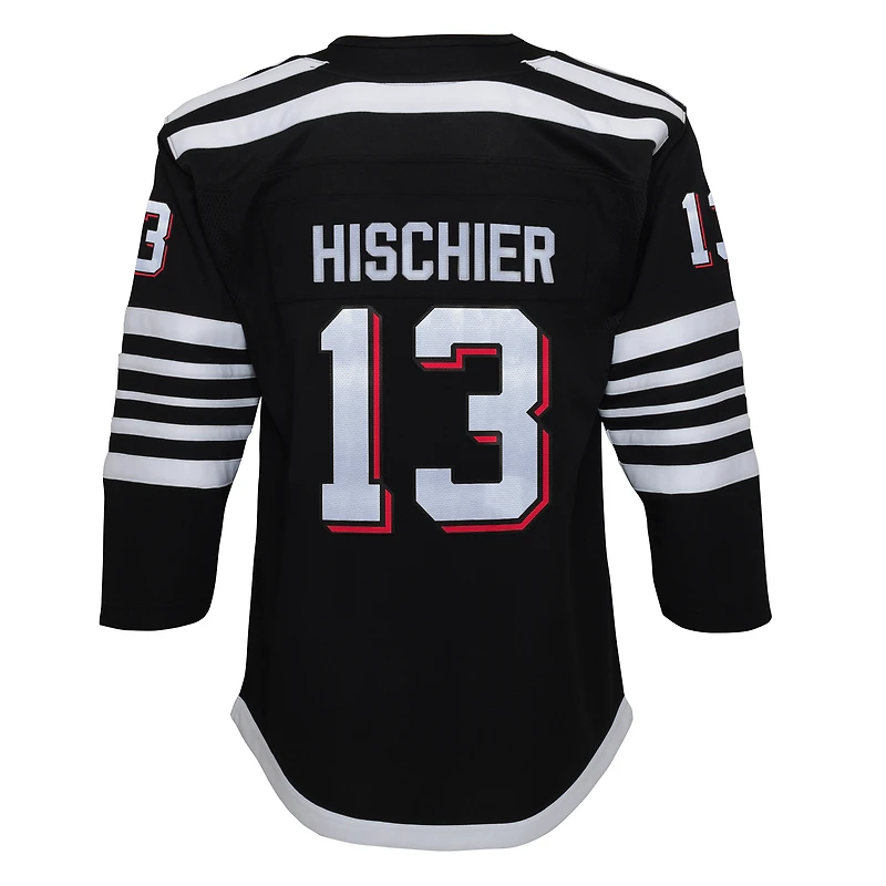 Maillot de joueur suppléant Nico Hischier noir des New Jersey Devils 2021/22 pour jeune