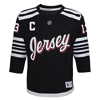 Maillot de joueur réplique alternatif des Devils du New Jersey noir Nico Hischier 2021/22 pour jeune