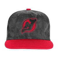 Casquette ajustable True Retro Deadstock des New Jersey Devils, noire/rouge, pour jeunes Outerstuff