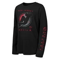 T-shirt à manches longues rouge Youth Outerstuff New Jersey Devils « Saisissez la victoire »