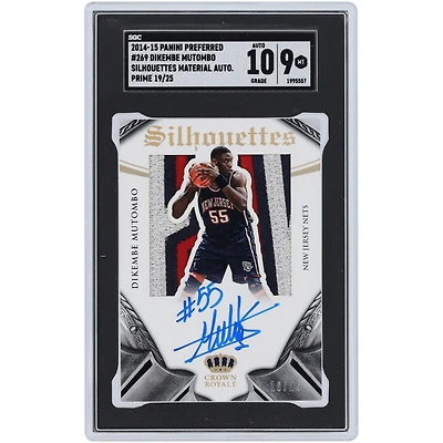 Dikembe Mutombo New Jersey Nets Autographed 2014-15 Panini Preferred Prime Silhouettes Material Autograph 3 Color Relic #269 #19/25 SGC Authenticated 9/10 Card