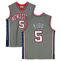 Maillot authentique Mitchell & Ness gris autographié par Jason Kidd des New Jersey Nets 2004-05