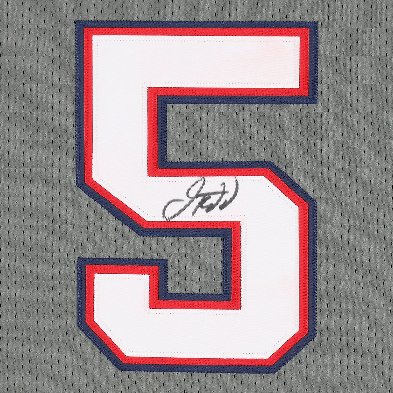 Maillot authentique Mitchell & Ness gris autographié par Jason Kidd des New Jersey Nets 2004-05