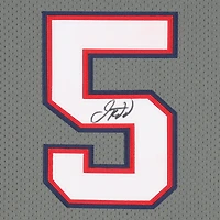 Maillot authentique Mitchell & Ness gris autographié par Jason Kidd des New Jersey Nets 2004-05