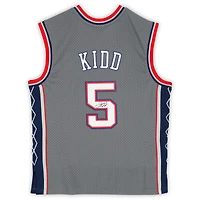 Maillot Swingman Mitchell & Ness gris autographié par Jason Kidd des New Jersey Nets 2004-05