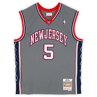 Maillot Swingman Mitchell & Ness gris autographié par Jason Kidd des New Jersey Nets 2004-05