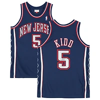 Maillot authentique dédicacé par Jason Kidd des New Jersey Nets, bleu marine, Mitchell & Ness 2006-07