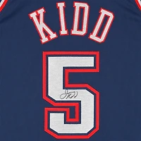Maillot authentique dédicacé par Jason Kidd des New Jersey Nets, bleu marine, Mitchell & Ness 2006-07