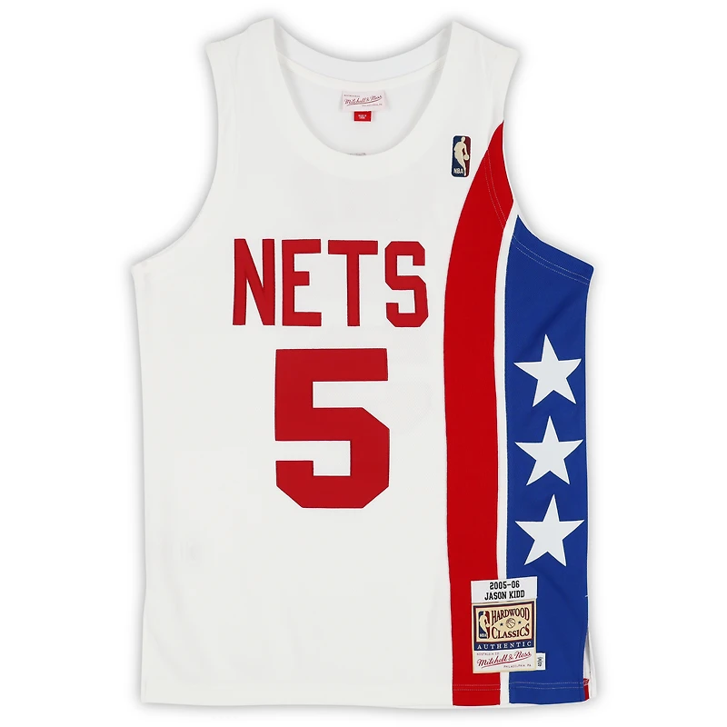 Jason Kidd New Jersey Nets Autographed White Mitchell & Ness 2005-06 Alternate Authentic Jersey