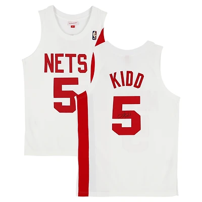 Maillot blanc autographié Mitchell & Ness 2005-06 des New Jersey Nets par Jason Kidd