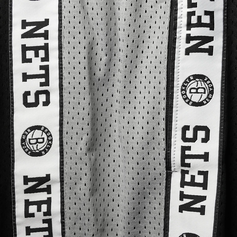 Short en maille à bande Big & Tall Fanatics pour hommes, noir/argent, New Jersey Nets