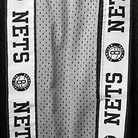 Short en maille à bande Big & Tall Fanatics pour hommes, noir/argent, New Jersey Nets