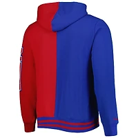 Chandail à capuchon fendu pour homme Mitchell & Ness New Jersey Nets Big Tall Hardwood Classics bleu/rouge