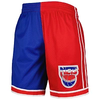 Mitchell & Ness pour homme Blue/Red New Jersey Nets Hardwood Classics 1993 Split Swingman Short
