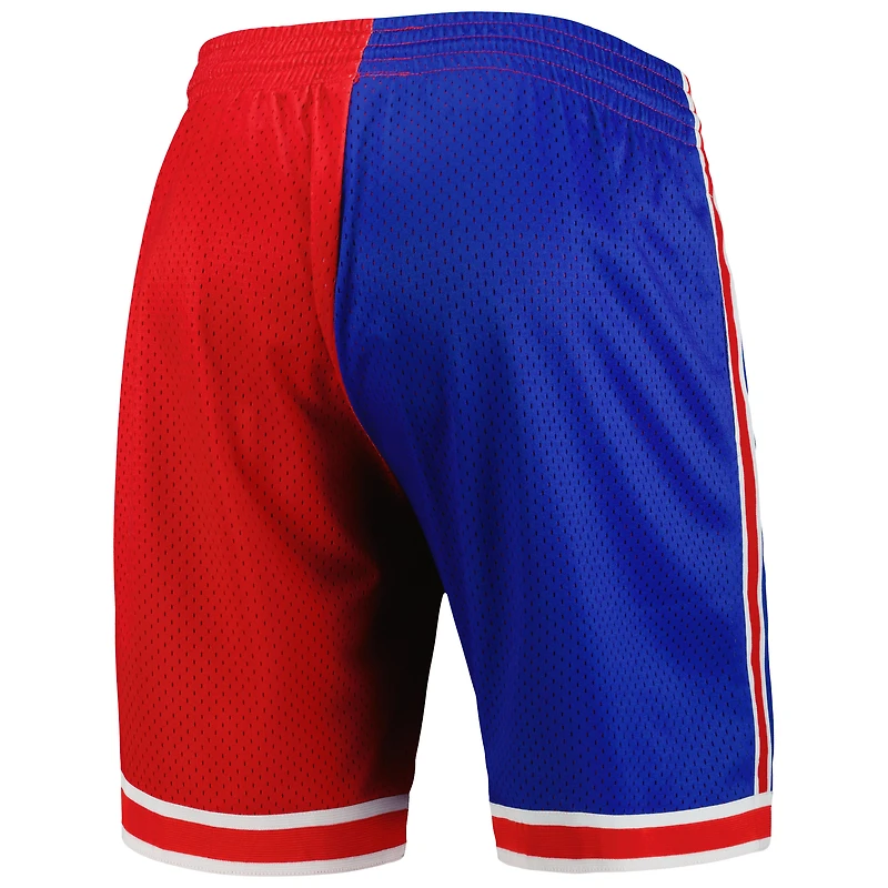 Mitchell & Ness pour homme Blue/Red New Jersey Nets Hardwood Classics 1993 Split Swingman Short