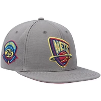 Casquette ajustée pour homme Mitchell & Ness Charcoal New Jersey Nets Hardwood Classics 35 Years Carbon Cabernet