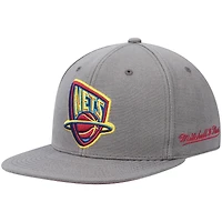 Casquette ajustée pour homme Mitchell & Ness Charcoal New Jersey Nets Hardwood Classics 35 Years Carbon Cabernet