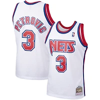 Maillot Swingman Mitchell & Ness Drazen Petrovic pour hommes, blanc, New Jersey Nets, 1992/93, Hardwood Classics