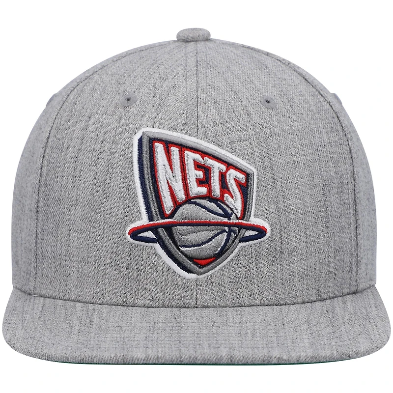 Casquette New Jersey Nets Hardwood Classics Team 2.0 Snapback Mitchell & Ness pour homme, gris chiné